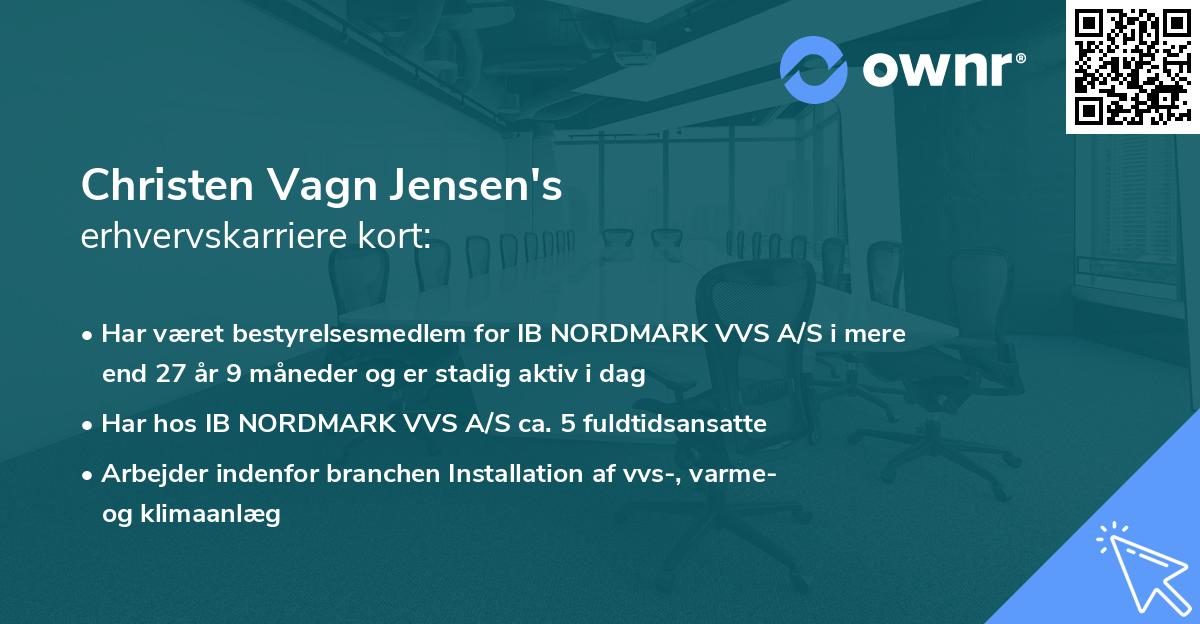 Christen Vagn Jensen's erhvervskarriere kort
