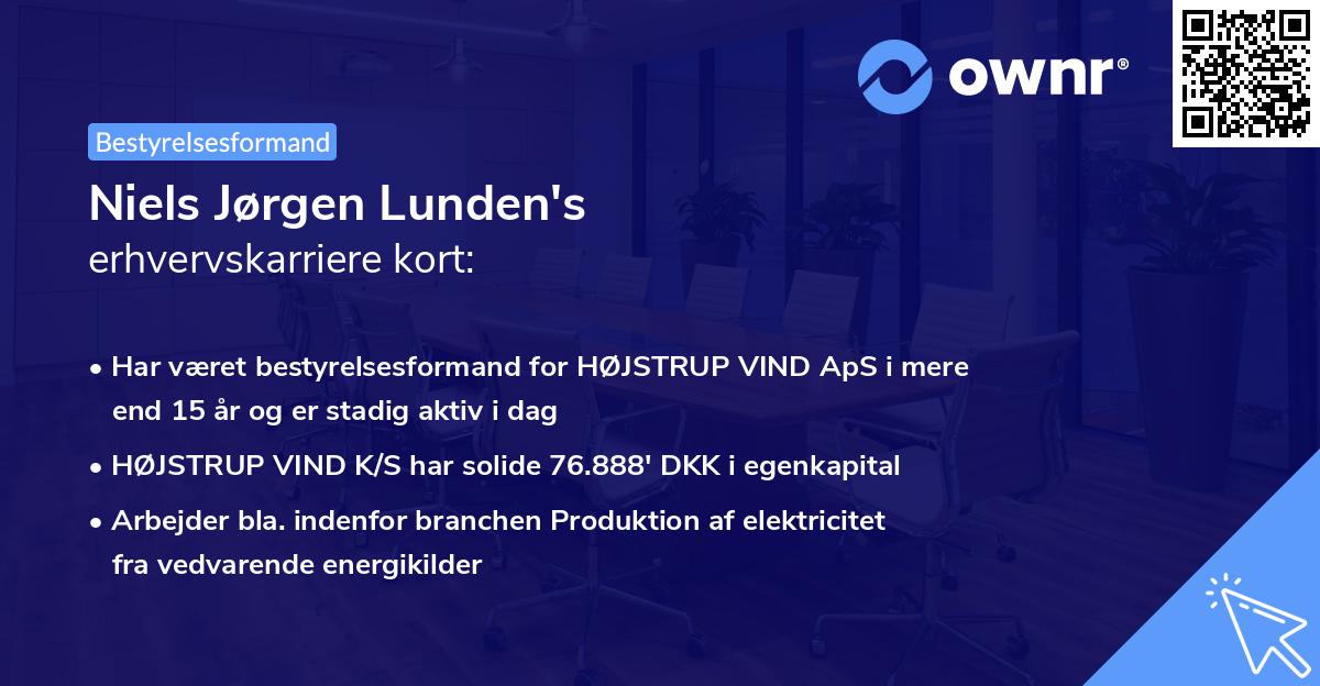 Niels Jørgen Lunden's erhvervskarriere kort