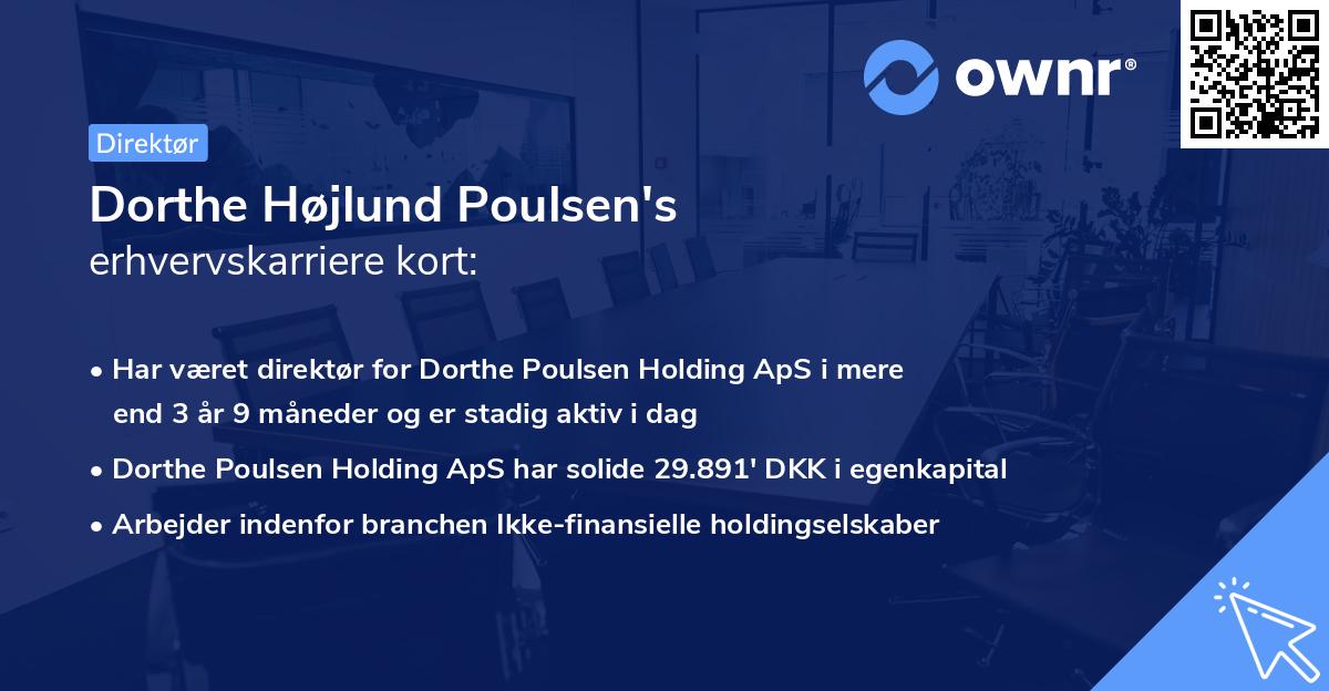 Dorthe Højlund Poulsen's erhvervskarriere kort