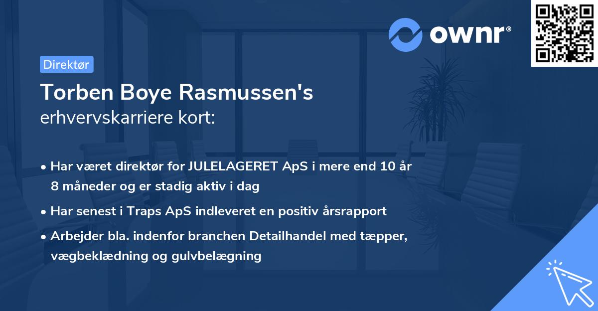 Torben Boye Rasmussen's erhvervskarriere kort