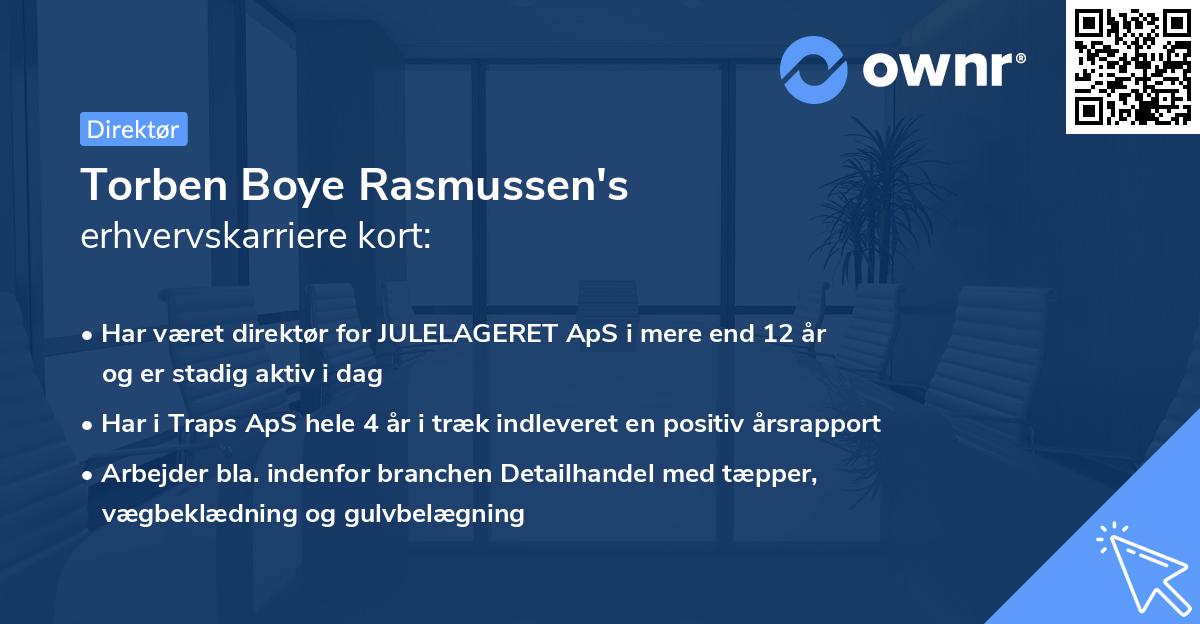Torben Boye Rasmussen's erhvervskarriere kort
