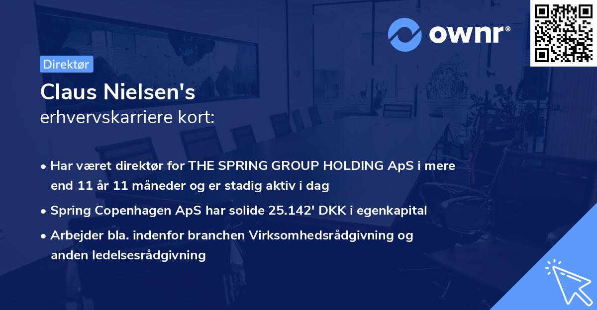 Claus Nielsen's erhvervskarriere kort