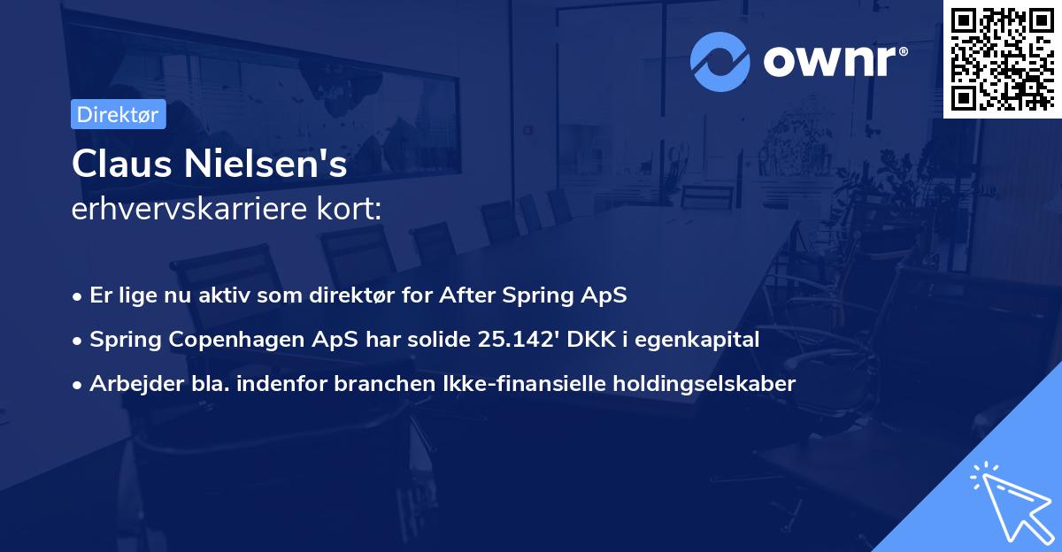 Claus Nielsen's erhvervskarriere kort