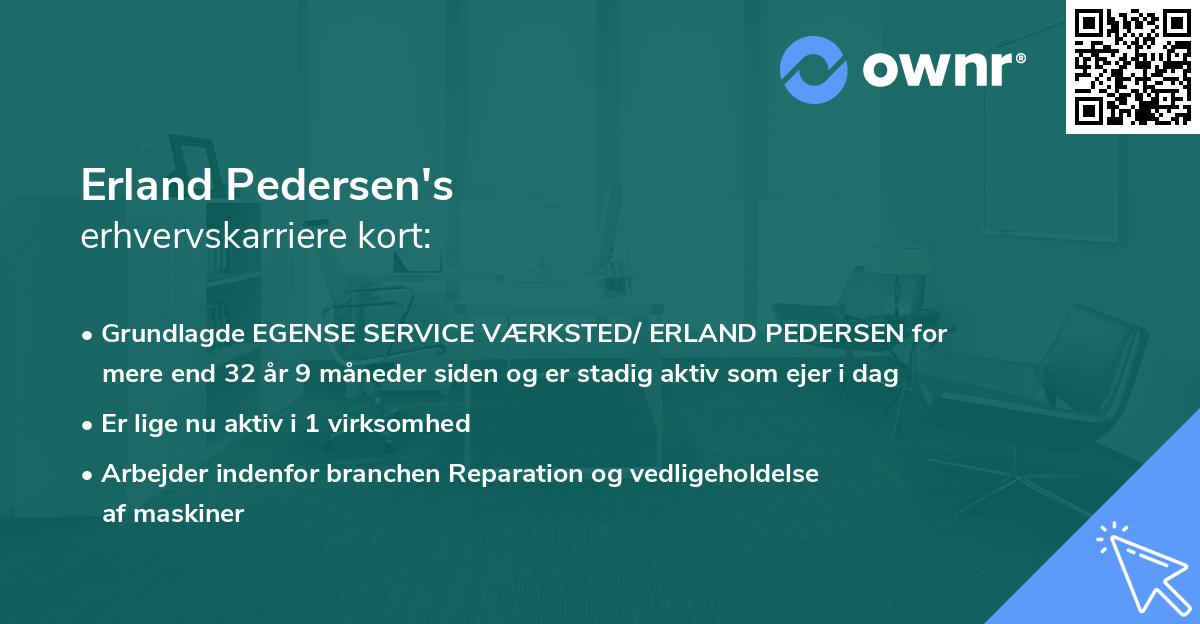 Erland Pedersen's erhvervskarriere kort