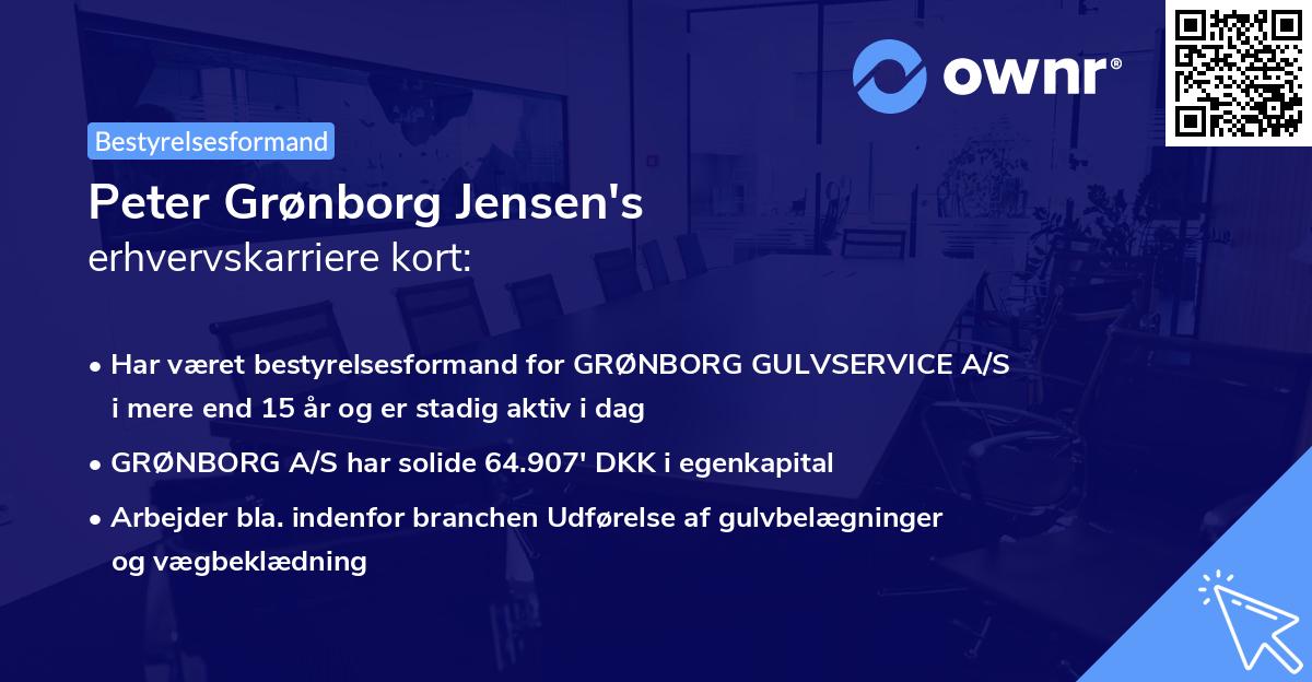 Peter Grønborg Jensen's erhvervskarriere kort