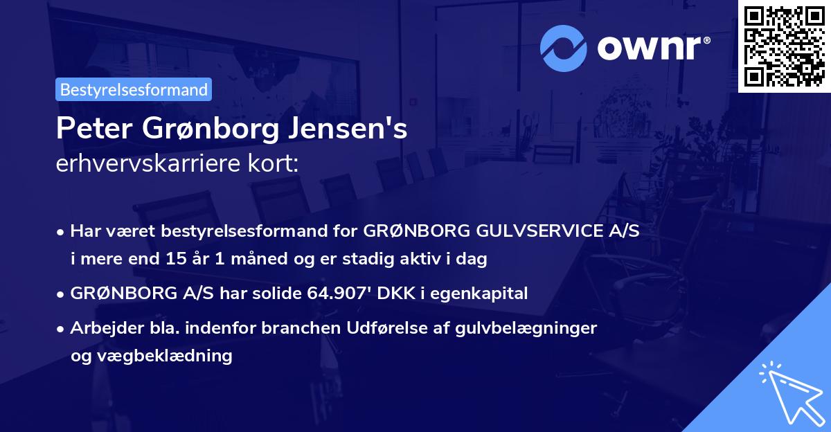 Peter Grønborg Jensen's erhvervskarriere kort