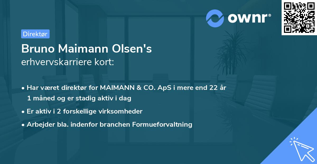 Bruno Maimann Olsen's erhvervskarriere kort