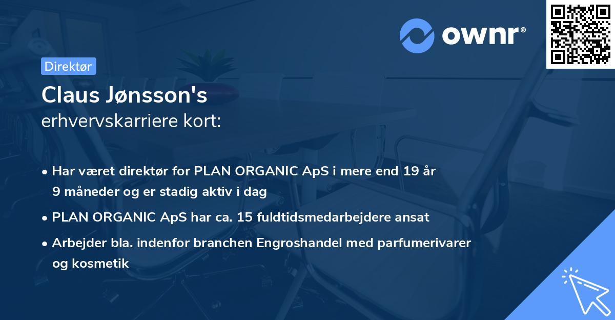 Claus Jønsson's erhvervskarriere kort