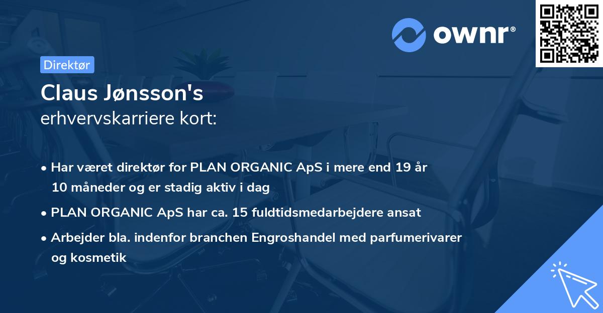 Claus Jønsson's erhvervskarriere kort