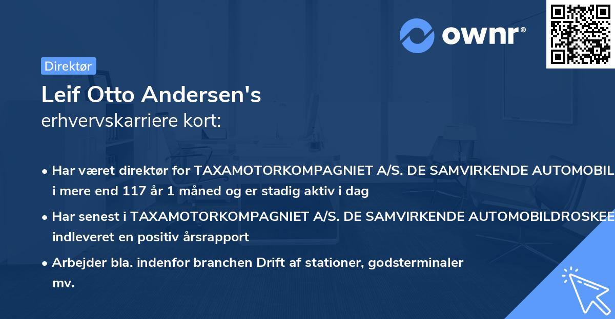 Leif Otto Andersen's erhvervskarriere kort