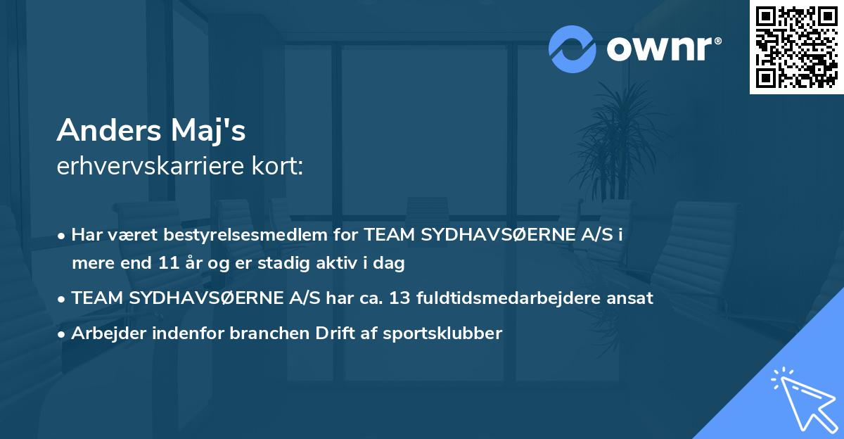 Anders Maj's erhvervskarriere kort