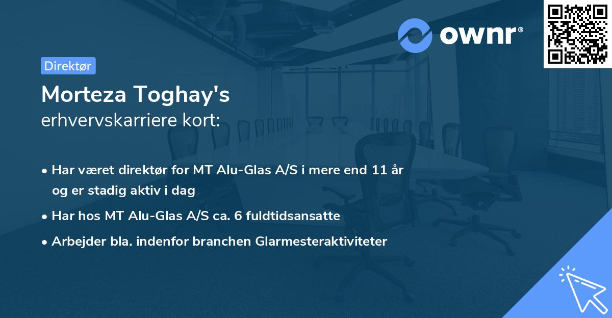 Morteza Toghay's erhvervskarriere kort