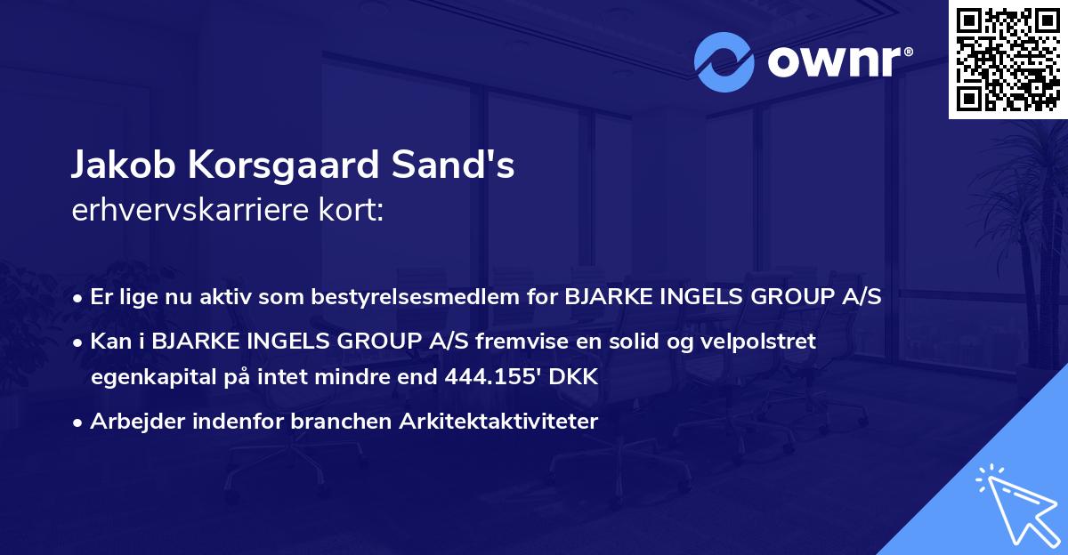 Jakob Korsgaard Sand's erhvervskarriere kort