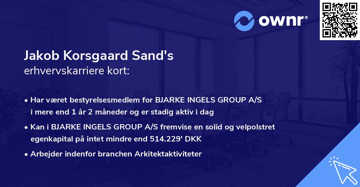 Jakob Korsgaard Sand's erhvervskarriere kort