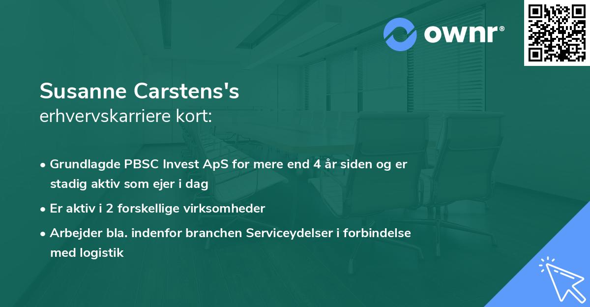 Susanne Carstens's erhvervskarriere kort