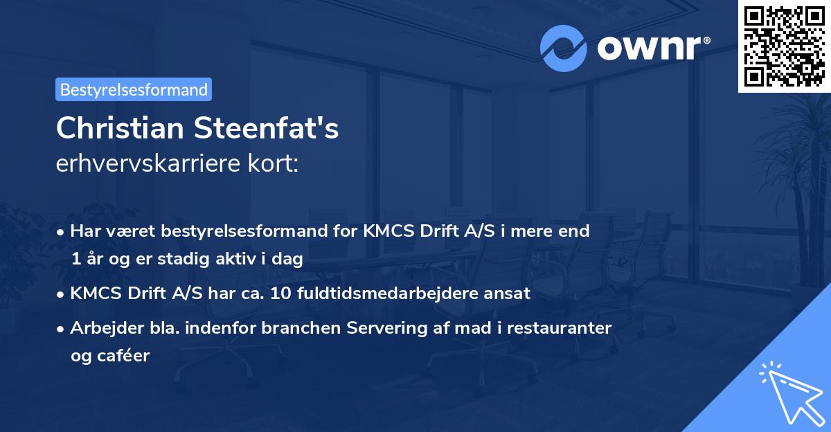 Christian Steenfat's erhvervskarriere kort