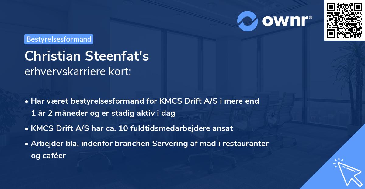 Christian Steenfat's erhvervskarriere kort
