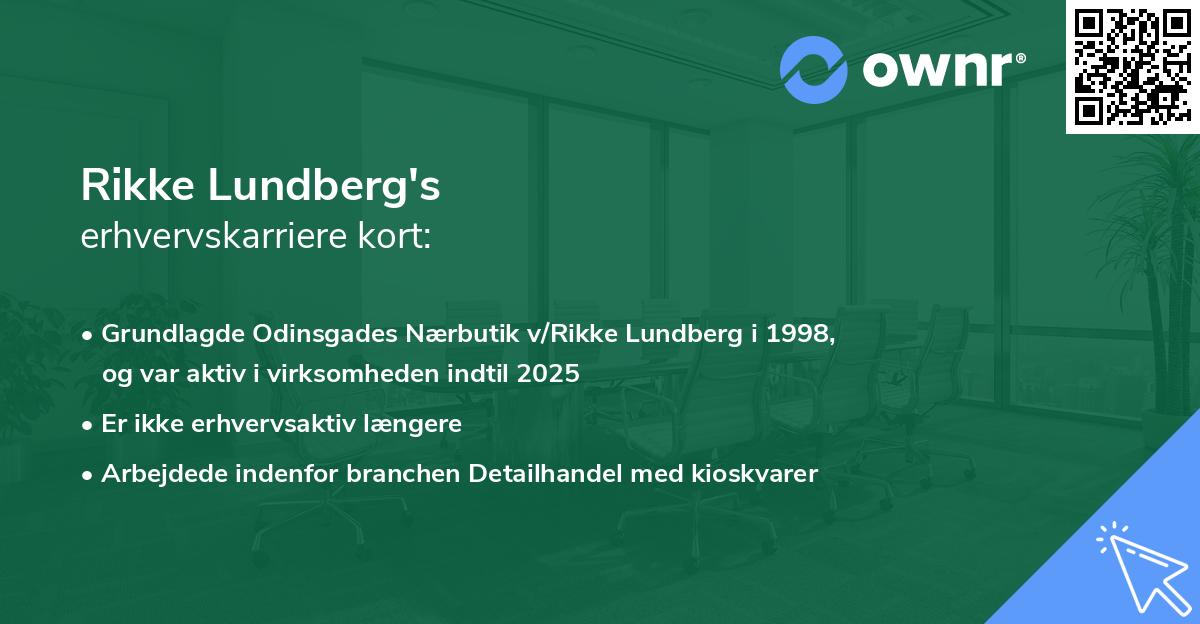 Rikke Lundberg's erhvervskarriere kort
