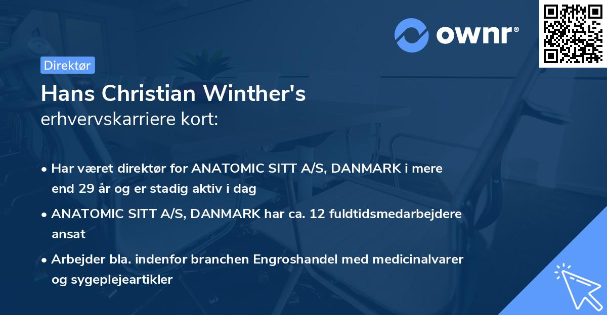 Hans Christian Winther's erhvervskarriere kort
