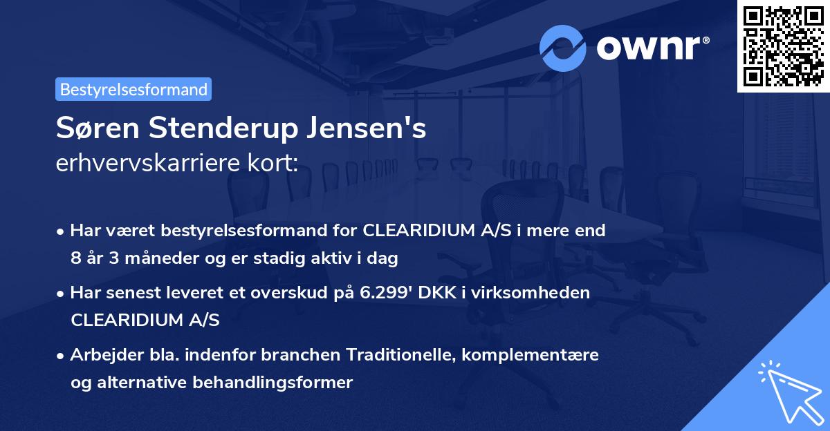 Søren Stenderup Jensen's erhvervskarriere kort