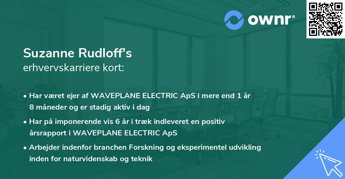 Suzanne Rudloff's erhvervskarriere kort