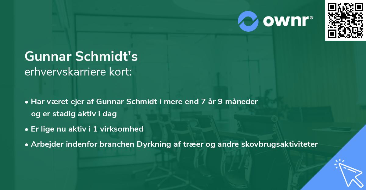Gunnar Schmidt's erhvervskarriere kort