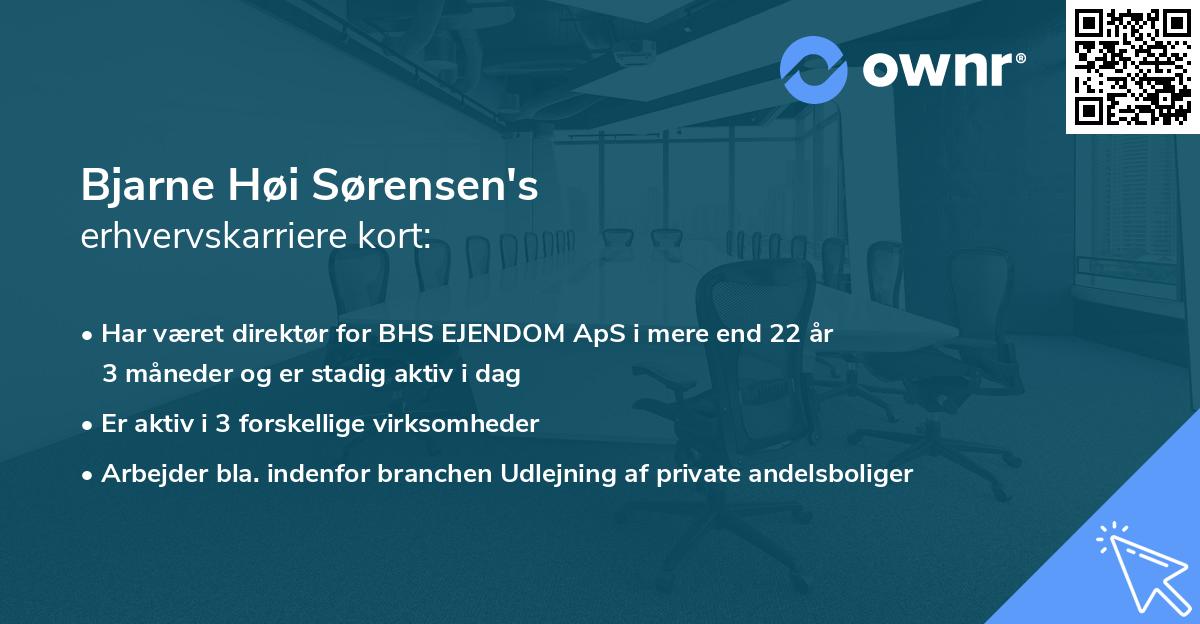 Bjarne Høi Sørensen's erhvervskarriere kort