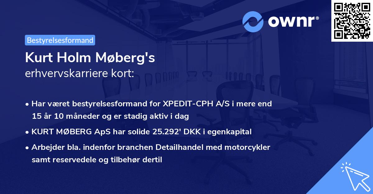 Kurt Holm Møberg's erhvervskarriere kort