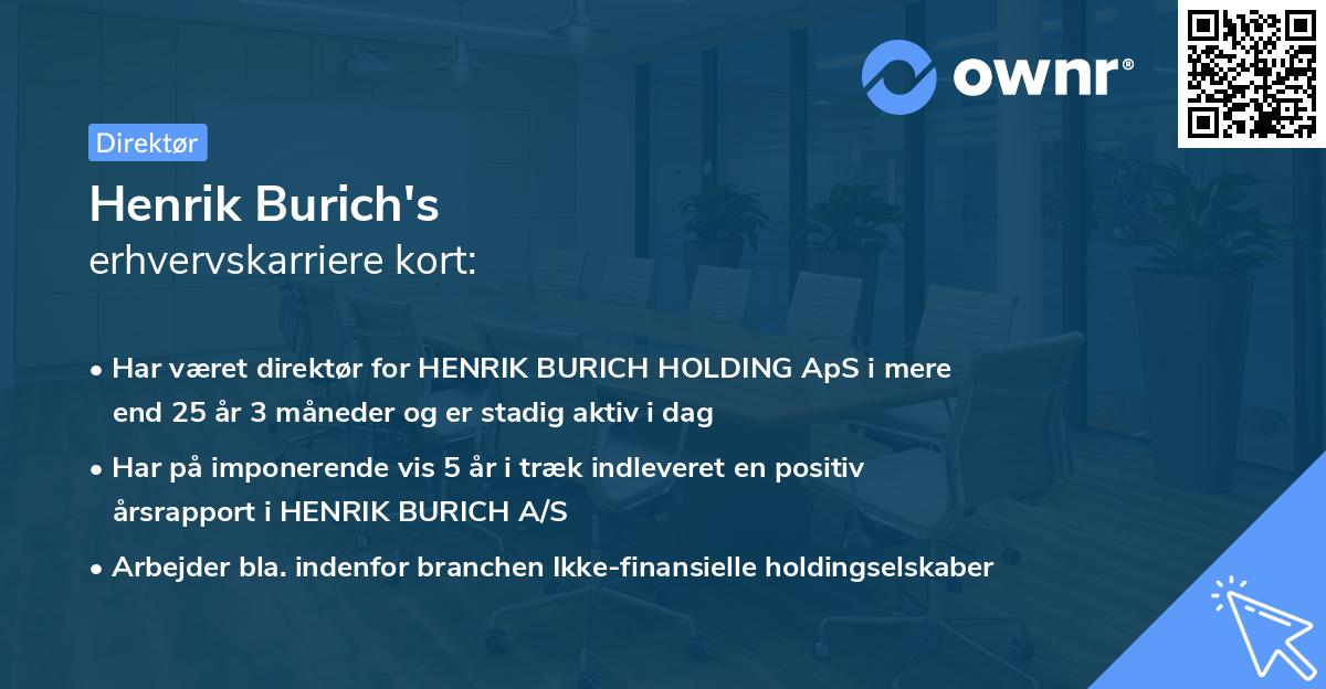 Henrik Burich's erhvervskarriere kort