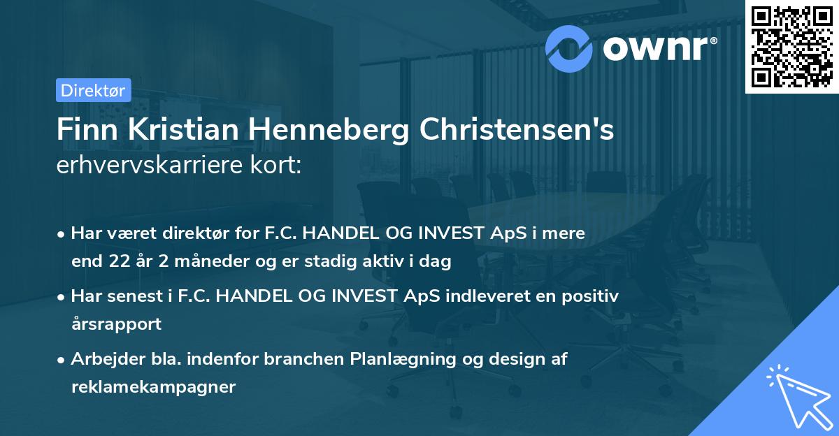 Finn Kristian Henneberg Christensen's erhvervskarriere kort
