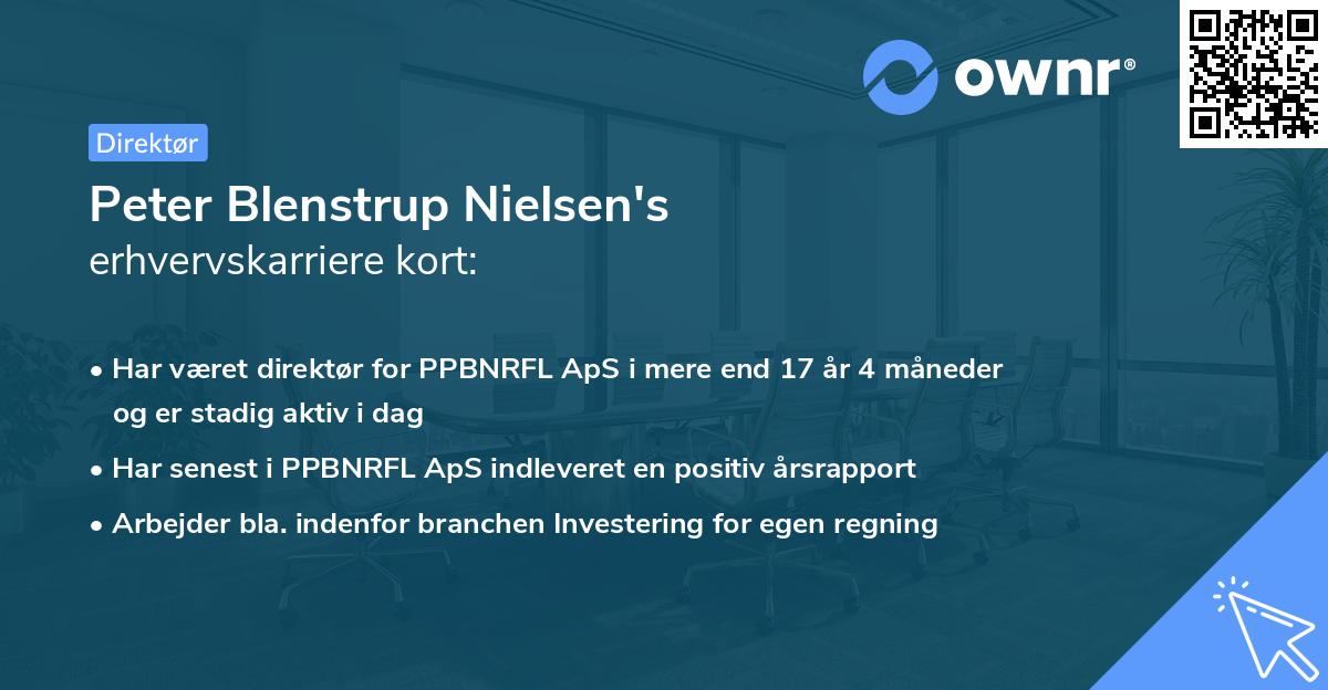 Peter Blenstrup Nielsen's erhvervskarriere kort