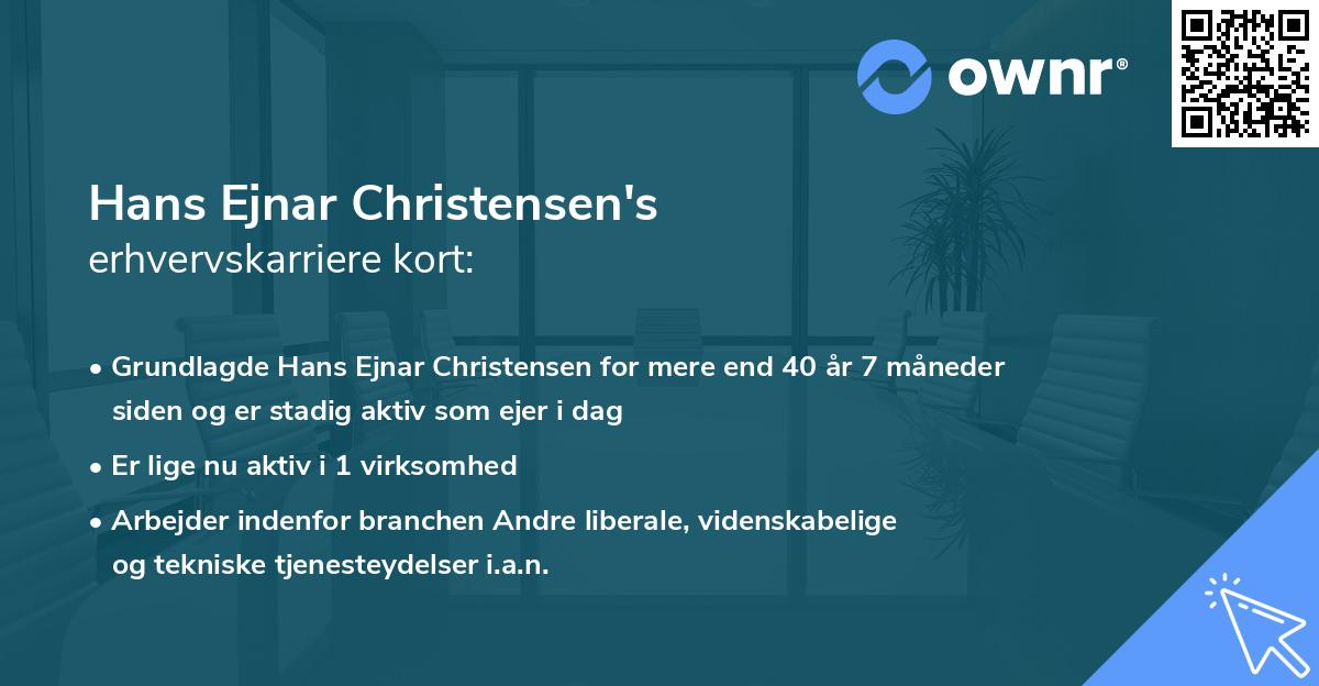 Hans Ejnar Christensen's erhvervskarriere kort