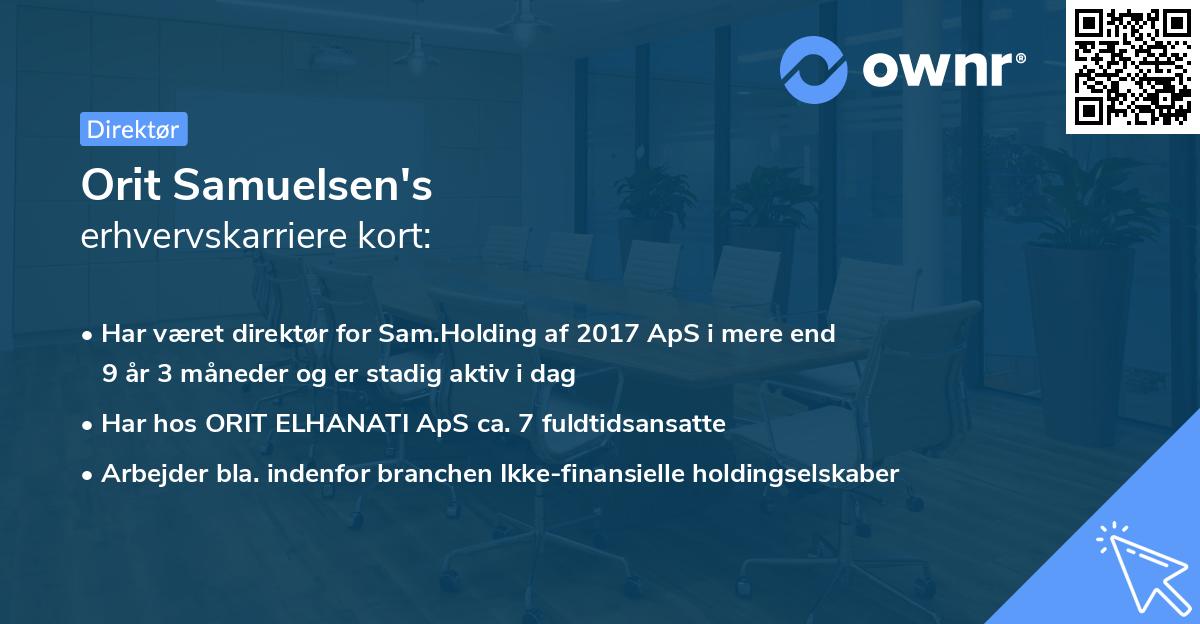 Orit Samuelsen's erhvervskarriere kort