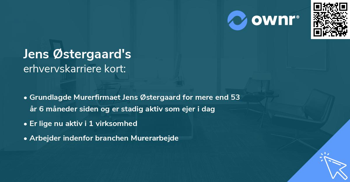 Jens Østergaard's erhvervskarriere kort