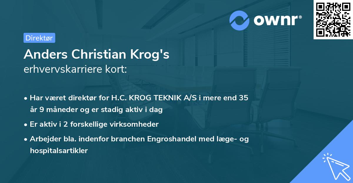 Anders Christian Krog's erhvervskarriere kort
