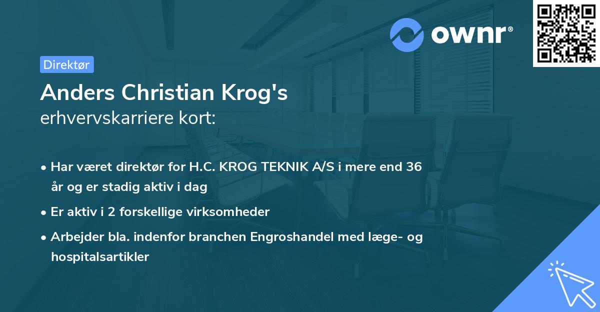 Anders Christian Krog's erhvervskarriere kort