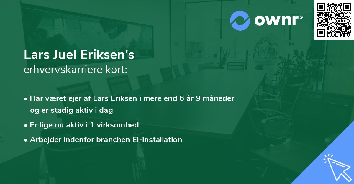 Lars Juel Eriksen's erhvervskarriere kort