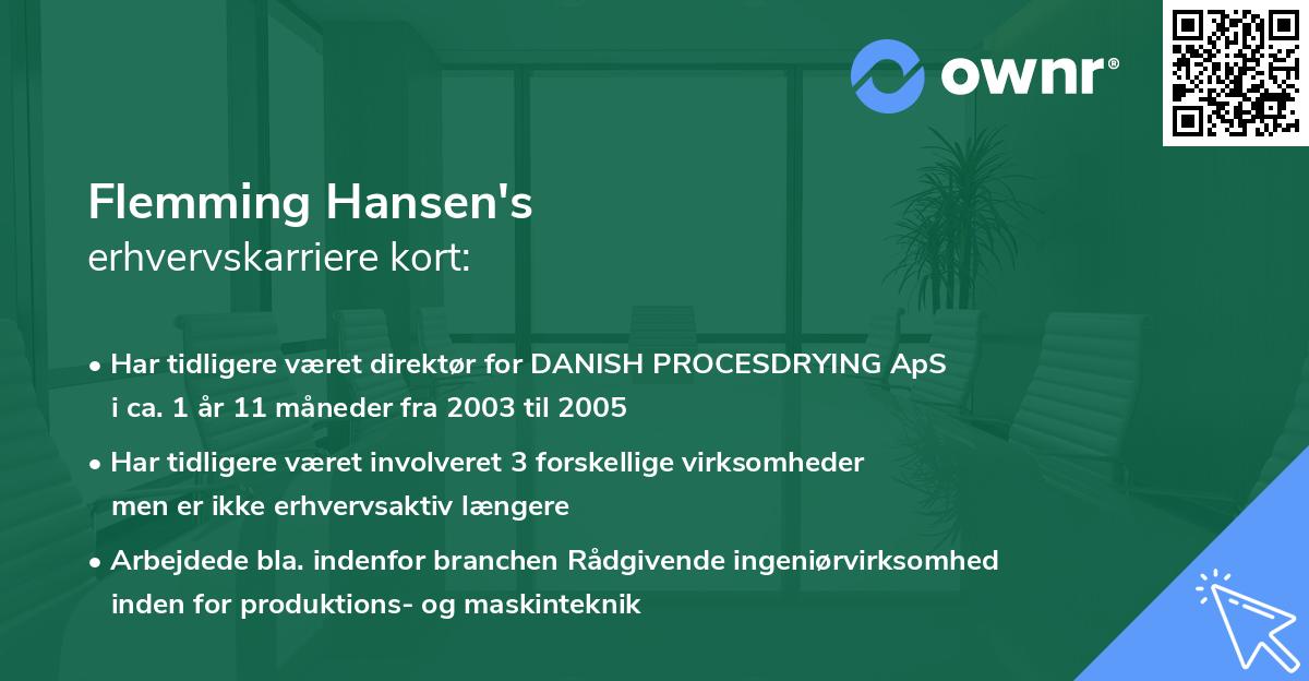 Flemming Hansen's erhvervskarriere kort