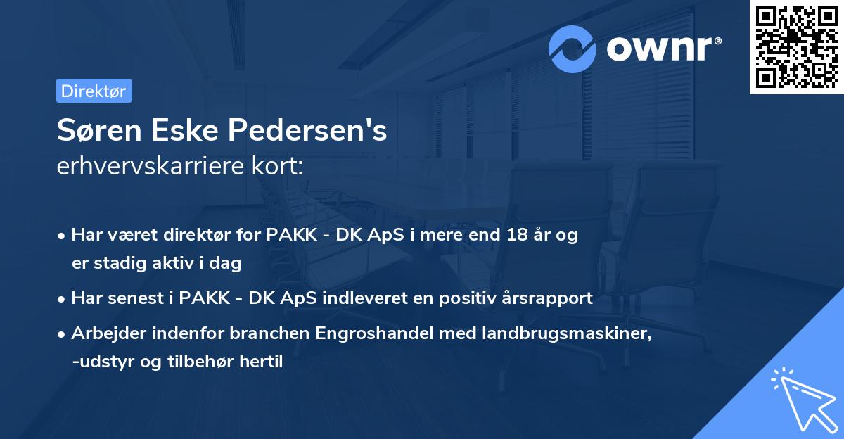 Søren Eske Pedersen's erhvervskarriere kort