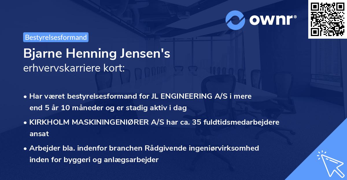 Bjarne Henning Jensen's erhvervskarriere kort