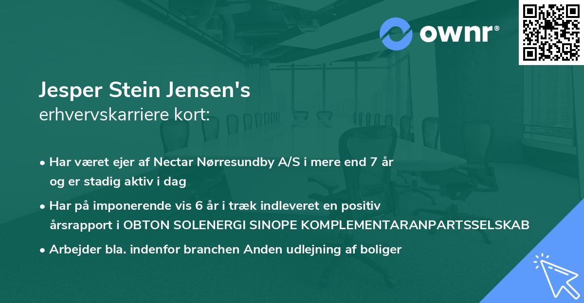 Jesper Stein Jensen's erhvervskarriere kort