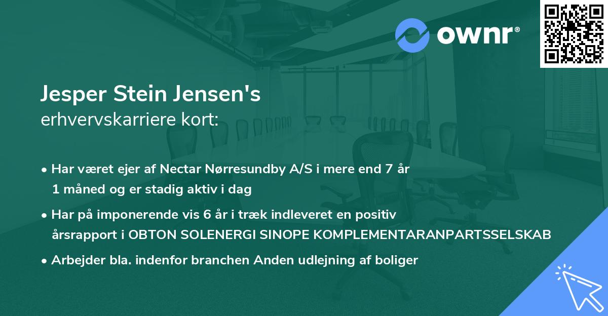 Jesper Stein Jensen's erhvervskarriere kort