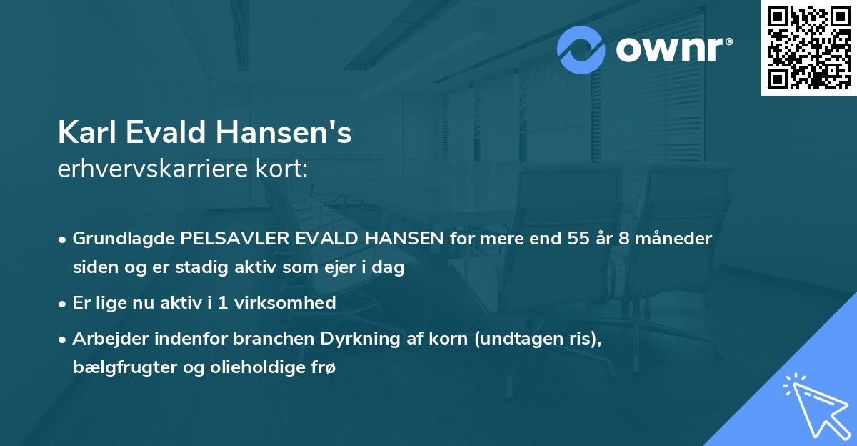 Karl Evald Hansen's erhvervskarriere kort
