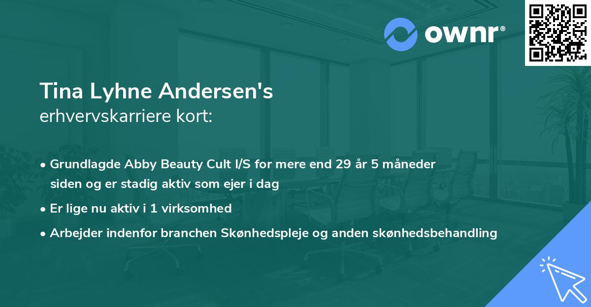 Tina Lyhne Andersen's erhvervskarriere kort