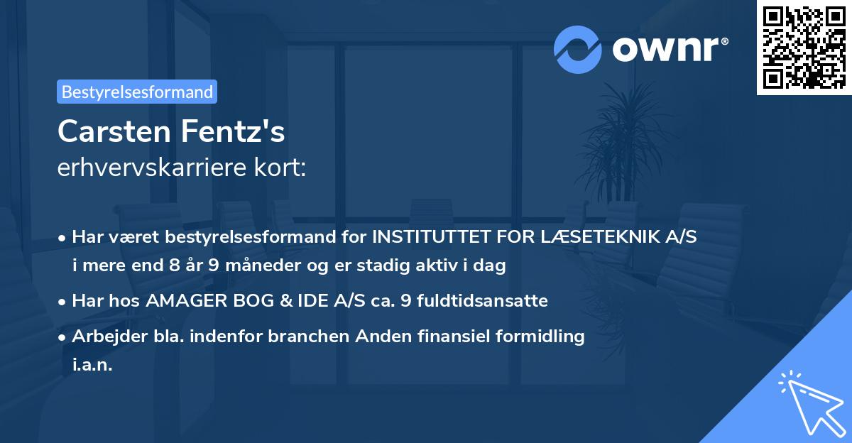Carsten Fentz's erhvervskarriere kort