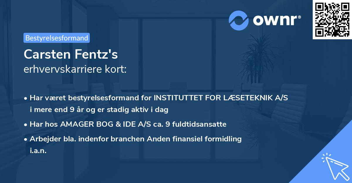 Carsten Fentz's erhvervskarriere kort