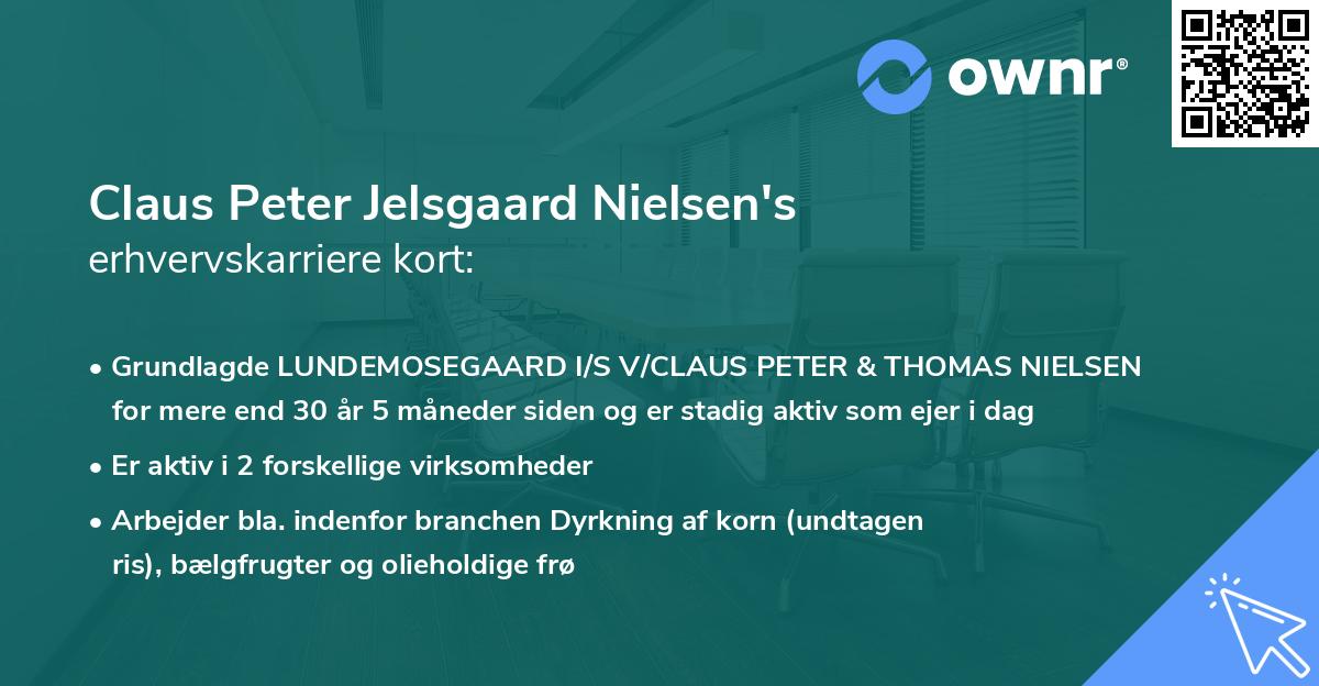Claus Peter Jelsgaard Nielsen's erhvervskarriere kort