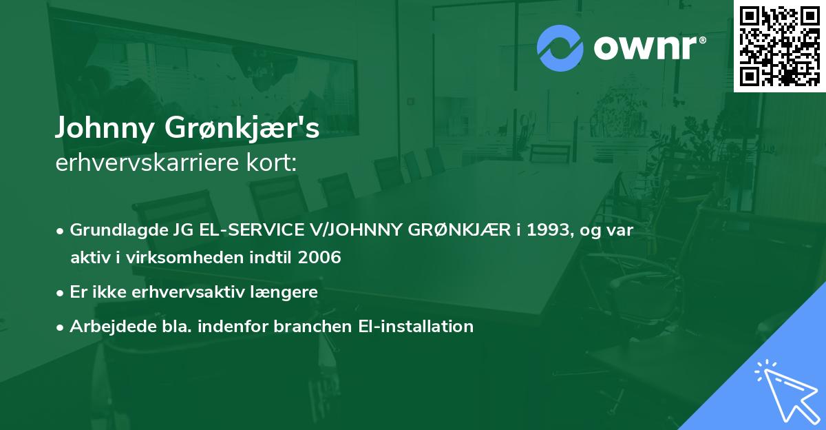 Johnny Grønkjær's erhvervskarriere kort