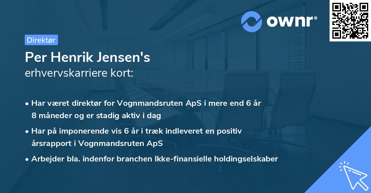 Per Henrik Jensen's erhvervskarriere kort