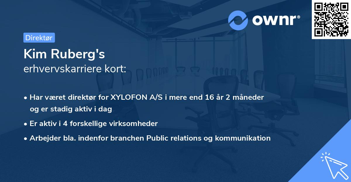 Kim Ruberg's erhvervskarriere kort